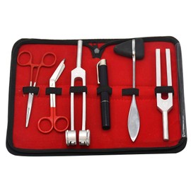 LAJA Imports New Premium Set of 6 Pcs Reflex Percussion Taylor Hammer + Penlight +Tuning Fork C 256 + C 512 + Bandage Scissors 5.5"+ Hemostat Forceps 5.5"