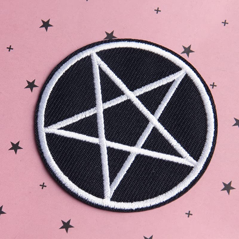 Opexicos 10Pcs Pentagram Patch Pentacle Satanic Occult Goth Wicca Witch