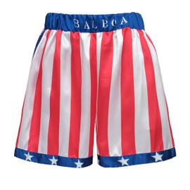 Regenboog American Flag Boxing Costume Rocky Balboa Costume Adult Satin Boxer Coat Shorts Belt Boxing Gloves, boxing shorts, S