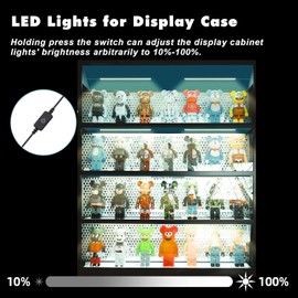 JUSJUBR Black LED Shelf Lights, Display Cabinet Lights with Memory Function, 4 Pack x12 Inch Display Lights for Shelves, LED Lights for Display Cases/Pantry/Closet, Natural White 4000K