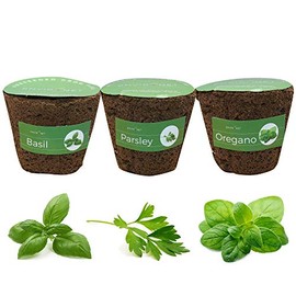 Environet 3 Inches Preseeded Herb Seeds Starter Plug for Soil and Hydroponic Applications, Seeds Starter Sponge Pod Replacement for Hydroponic Garden kit, 3 Pack(Basil, Parsley, Oregano)