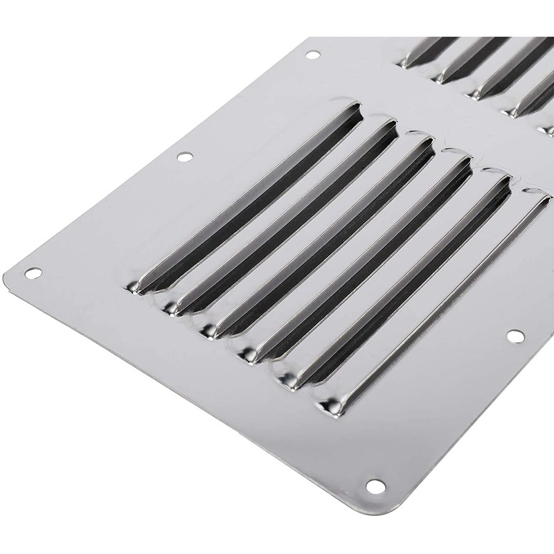 YaeMarine Stainless Steel 4-Pack 4-1/2" x 9" Stamped Louvered Vent