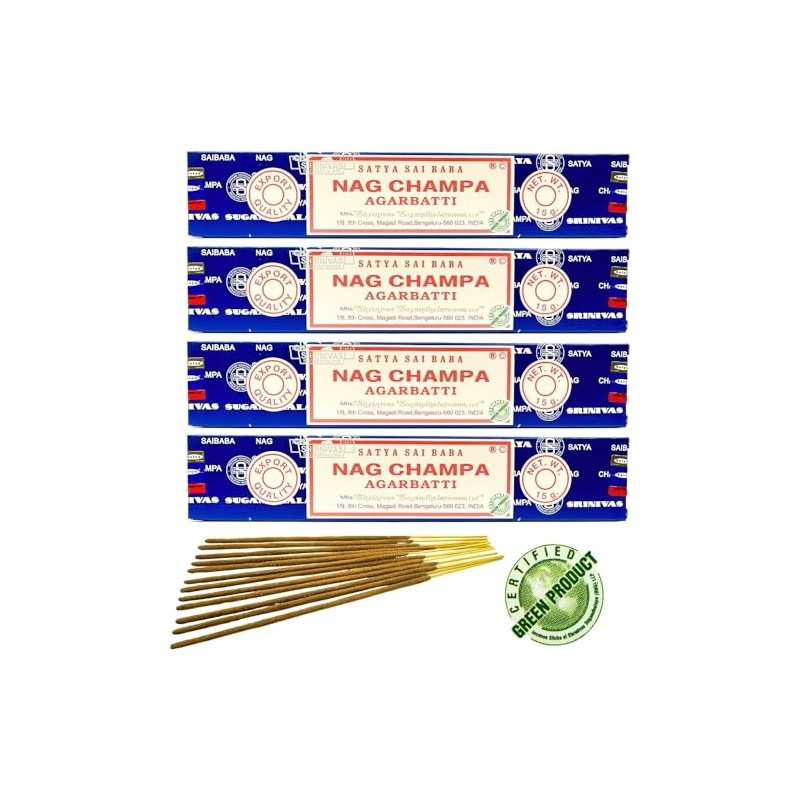 Satya Nag Champa Incense Sticks 15 Grams x 4 Packs