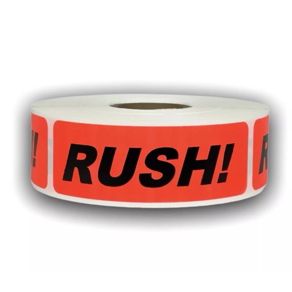 Labels and More 500 Labels 1x3 Bright Red RUSH! Special