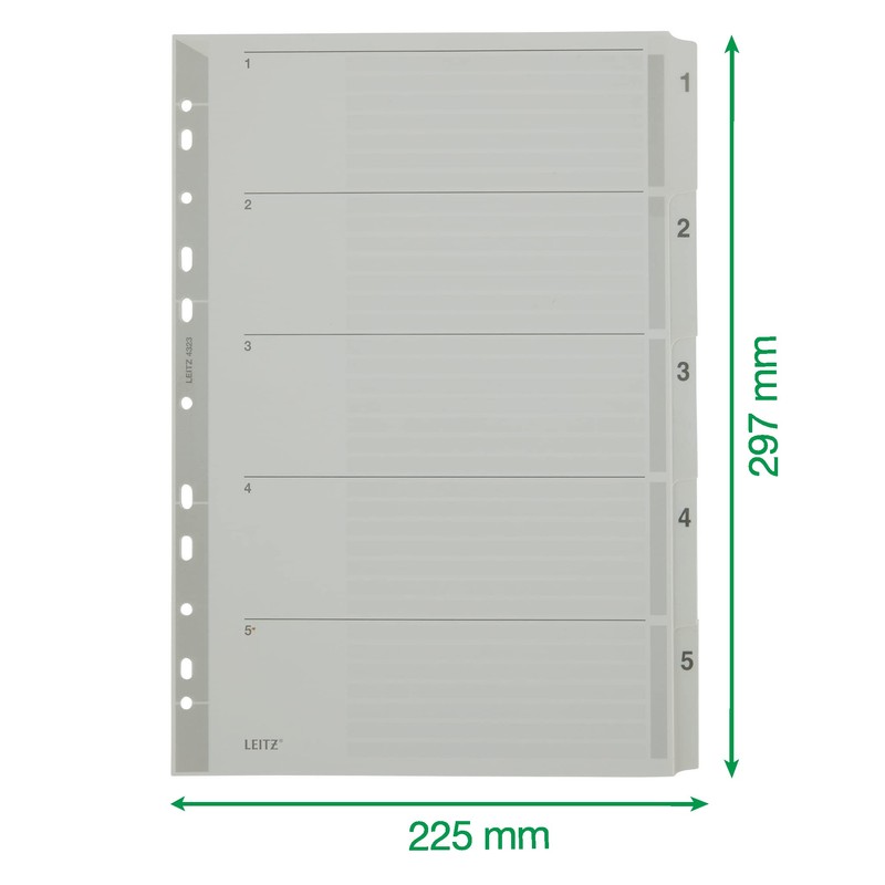 Esselte 100160 A4 1-5 Index, Heavy Duty Cardboard with Mylar