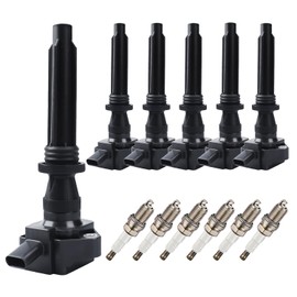 Ignition Coil Pack UF730 and Iridium Spark Plugs (Set of 6) Compatible with Land Rover Discovery LR4 Range Rover Sport Velar Jaguar F-Pace F-Type XE XF XJ 3.0L V6, For LR035548