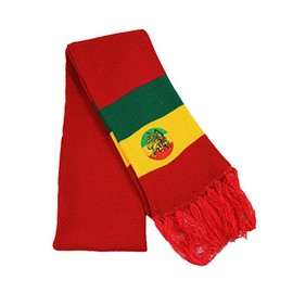 RW Knitted Rasta Lion Scarf (Red/Rasta)