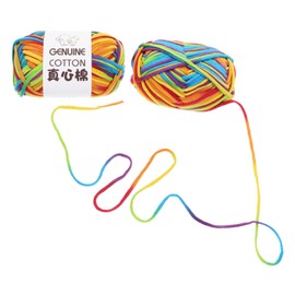 TEHAUX 2pcs Multi Color Crafting Yarns Durable DIY Knitting Supply for Sweaters Hats Handcrafts Easy to Use Crocheting Yarn for Creative Projects