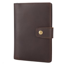 Polare Slim RFID Blocking Leather Passport Holder Travel Bifold Wallet For Men (Dark Brown(Snap Version))