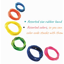 1InTheOffice Colored Rubber Bands, Assorted Rubber Bands Size 54, 1/4 Lb. Resealable Bag, 200/Pack