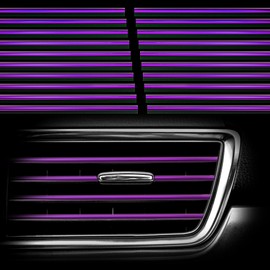 Hadwoer 20Pcs Car Auto Air Conditioner Vent Outlet Trim Strip, DIY Decoration Chrome PVC Car Interior Moulding Trim Strip Line for All Straight Air Vent Outlet (Purple)