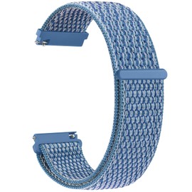 20mm Nylon Strap for Garmin Vivoactive 3/3 Music/Venu/Venu 2 Plus/sq/sq 2/Forerunner 245/645/55, Soft Nylon Watch Band Replacement for Garmin Vivomove HR (Blue)