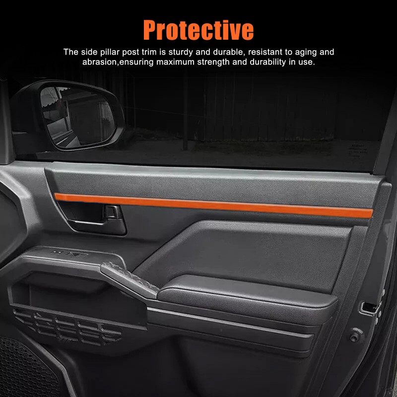 carmotion88 ABS Orange Car Interior Door Panel Strip For Toyota