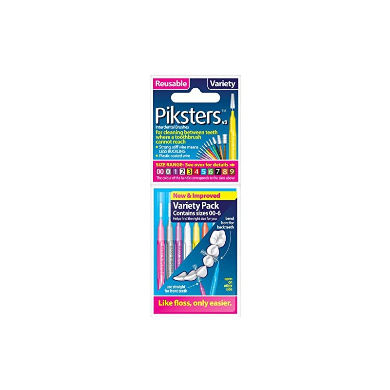 PIKSTERS - for cleaning between teeth-All Size - 8Pk (Variety