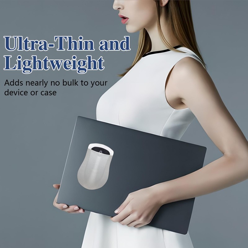 Betinyar 2 Pack Gray Mouse Holder for Laptop Stick On,