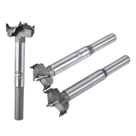 sourcing map Forstner Wood Boring Drill Bits 20mm 21mm 22mm Dia. Hole Saw Carbide Alloy Steel Tip Round Shank Cutting for Hinge Plywood Wood Tool 3in1 Set