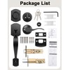 Tinewa Camelot Black Front Door Handle and Deadbolt Set, Front