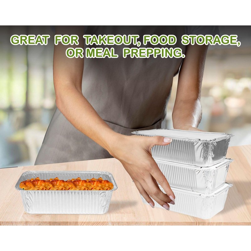 120 Pcs- Aluminum Foil Trays Containers with Paper Lids No.