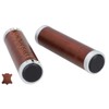 Gusti Gary F. Leather Handlebar Grip, Brown / Silver Matt