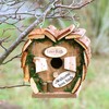 com-four® Wooden Hanging Nesting Box, Heart Shaped Bird House for