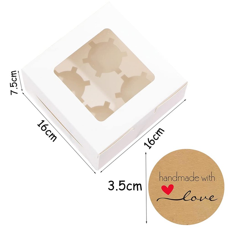 GylSun Pack of 15 Cupcake Muffin Boxes with Large Viewing