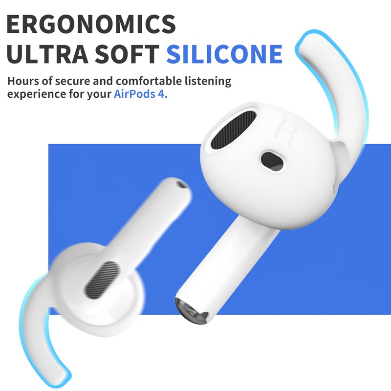 DamonLight 4 Pairs Ear Hooks for AirPods 4th Generation [Added