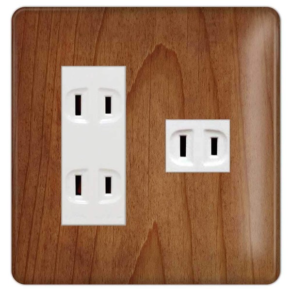 WTF7074W WTF7074W Outlet Cover, Outlet Plate (Compatible with Cosmo Series Wide 21) [2 Rungs, 4 Co, 3 + 1 Co] WTF7074W, Woodgrain Pattern, Wood Pattern, 009, Outlet Plate, Outlet Cover, Switch Plate, Stylish Design, Update Your Room!