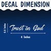 Set 3Pcs Trust in G*d Rear-View Mirror Decal Christian Religious