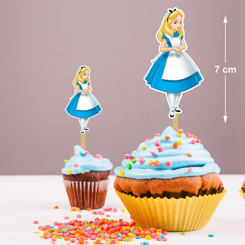 Alce in Wndrlnd Cupcake Topper – Whimsical Dessert Decoration for