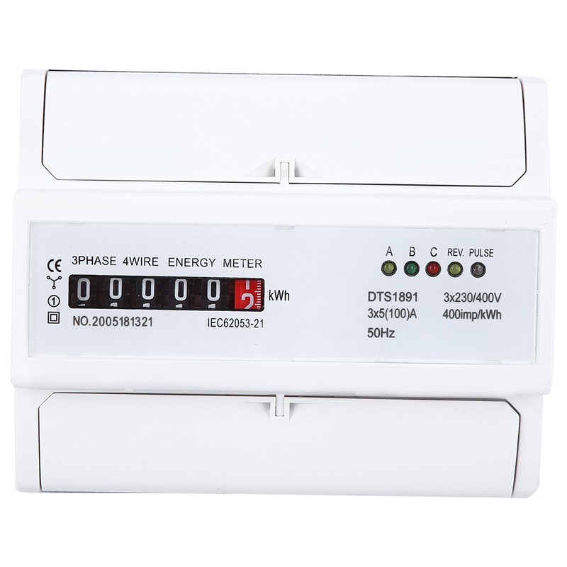 3 Phase 4‑Wire Meter DTS1891 High Accuracy 7P Counter Rail