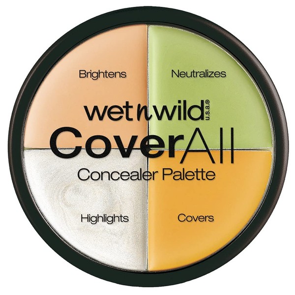 Wet 'n' Wild, CoverAll Concealer Palette, Concealer Palette mit leichter Formel für ein makelloses Finish, verdeckt Unreinheiten, leichtes Applizieren und Mischen für das Verdecken von Unreinheiten