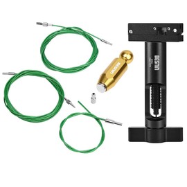BESNIN Bike Cable Routing Tool Internal Cable Routing Kit Bike Frame Cable Guide for DI2 Tube/Inner Cable/Brake Tube Cable Routing (GOLD Internal Cable Routing kit and BLACK cutter hose)
