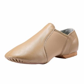 Dynadans - Zapatos de jazz de piel para niñas y niños (niños grandes/niños pequeños), Marrón, 18 MX M Niño pequeño