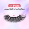 Newcally Cat Eye Lashes Natural Look Wispy Fluffy False Eyelashes