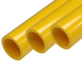 FORMUFIT PVC Pipe, 1-1/4" Size, (1.660" Actual OD) Sch 40 Furniture Grade, Yellow (40"L x 3-Pack) DIY Structural for Greenhouse, Garden, Dog Agility and Maker Projects - P114FGP-YE-40x3