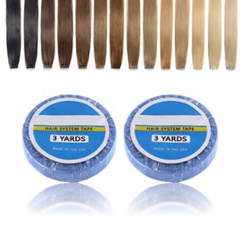 Cinta Doble Cara, Pegamento para Pelucas, 2 Rollos de Cinta Adhesiva para Extensiones Cinta Adhesiva de Doble Cara Cinta de Soporte para Peluca Cinta de Repuesto para Cinta en Extensiones de Cabello