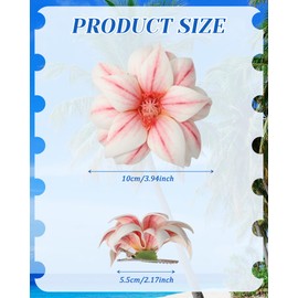 Molans 3Pcs Hawaiian Flower Hair Clips for women - 4 Inches Artificial Flower Clips, Plumeria Hibiscus Hair Clips Floral Hair Barrettes for Vacation Beach Party