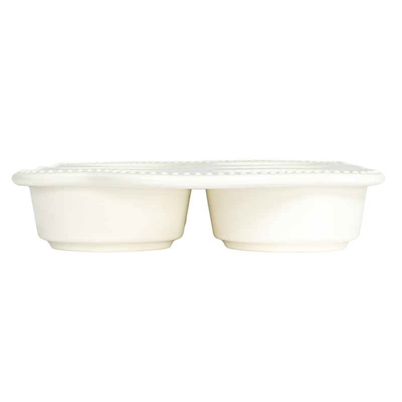 Creative Co-Op Cupcake Bliss Stoneware Muffin Pan, White