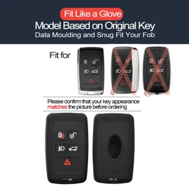 INFIPAR 2pcs Compatible with Land Rover Range Rover Evoque Sport Velar Defender 110 130 90 Discovery Sport Jaguar E-Pace F-Pace F-Type I-Pace XE XF XJ Key Fob Cover Case Key Chain Protector Holder