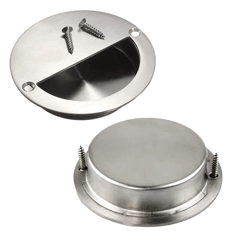 Mesee 2 Packs Recessed Sliding Door Handles with Fixing Screws,