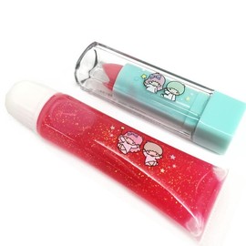 Little Twin Stars [Kids Cosmetics] Lip & Lip Gloss Set/Coral Pink & Red Sanrio
