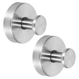 fentar Stainless Steel Suction Cup Hooks for Shower, Bathroom, Kitchen, Glass Door & Tile – Heavy Duty 15 lbs, No Drill Hooks, Rustproof Metal Design – Space-Saving (Silver, 2 Pack)