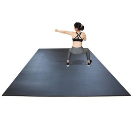 RevTime Extra Large Exercise Mat 6 x 6 feet (72" x 72" x 1/4"+) 7 mm Thick & High Density Mat for Home Cardio and Yoga Workouts, Durable Gym Mat, Black
