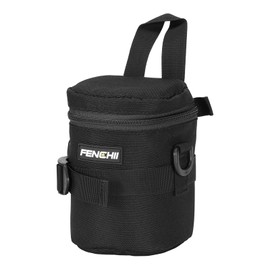 PATIKIL Lens Pouch Case, 3.3" ID x 5.3" H Shockproof Camera Lens Case Bag Thick Protective Neoprene Lens Protective Bag for Nikon DSLR Camera Lens, Black