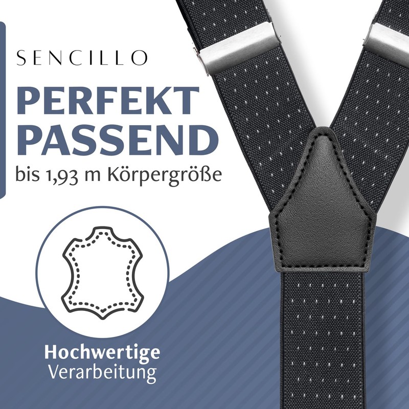 Sencillo Men's Braces with Strong Clips Y Shape -