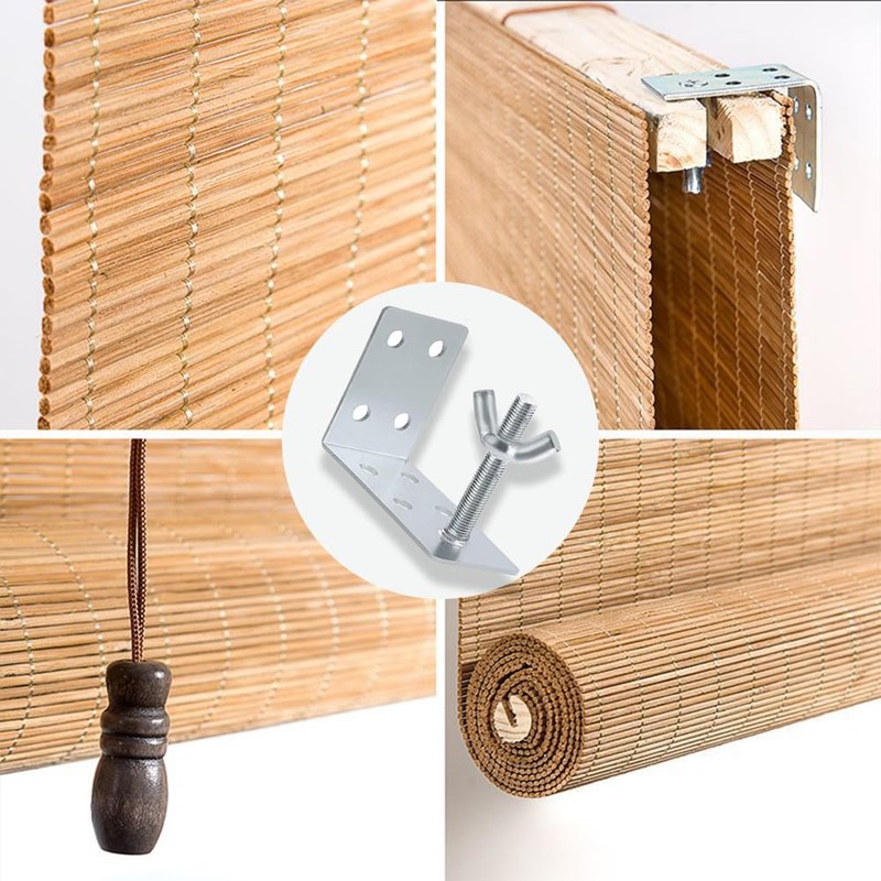 Quweiz 4 Pcs Roman Shade Brackets, L Bracket and Wingnut,