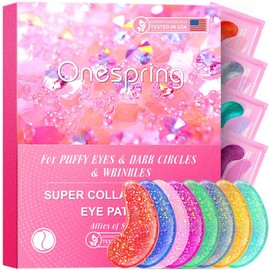 Onespring Under Eye Patches (24 Pairs) - Upgrade Eye Gel Pads for Wrinkles, Puffy Eyes, Dark Circles, Eye Bags, Natural Collagen Eye Gels Pads, Under 