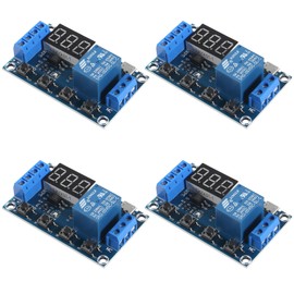 Coliao 4pcs DC 6-30V Timer Relay Programmable Delay Relay Module Trigger Cycle Delay Timer Switch Turn On/Off Relay Module with LED Display / 5V Micro USB
