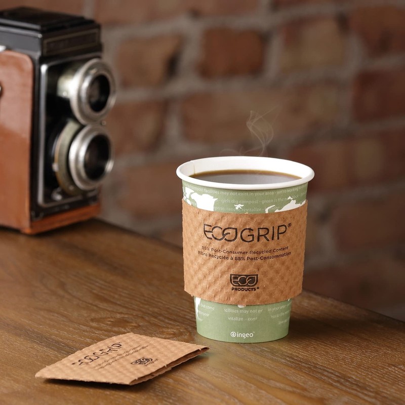 Eco-Products Ecogrip Hot Cup Sleeves - Renewable And Compostable, Fits
