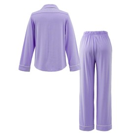 Crescentt Oeko-TEX Luxurious Organic Bamboo Viscose Silk Pajamas for Women - Ultra-Soft Sleepwear for Unparalleled Comfort (Amethyst, XX-Large)